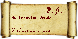 Marinkovics Jenő névjegykártya