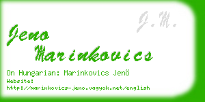 jeno marinkovics business card
