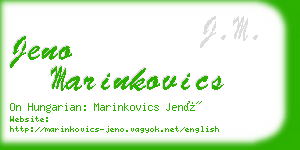 jeno marinkovics business card